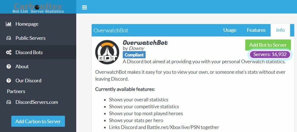 Carbonitex To Add Bot To Discord Server